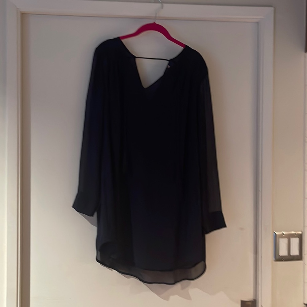 Navy sheer dress